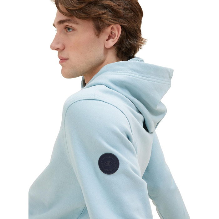 Чоловічий худі Tom Tailor з логопринтом, бежевий (розмір M, колір Dusty Mint Blue), арт. 26199