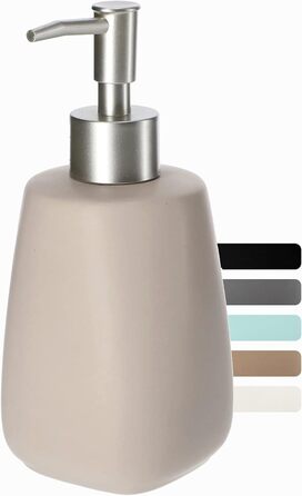 Дозатор для мила KADAX: керамічний диспенсер для рідкого мила, мийного засобу та лосьйону для ванної та кухні (Бежевий)