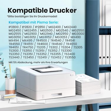 Комплект картриджів Glliter 545XL та 546XL для принтерів Canon PIXMA TS3350, TS3355, TS3450, TS3150, MX495 (чорний та кольоровий)