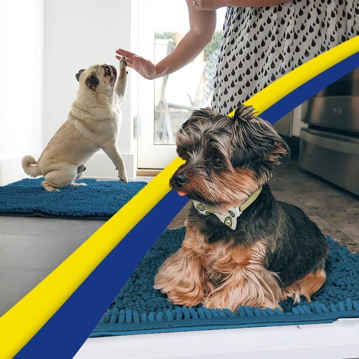 Гігроскопічний килимок для дому та тварин Muddy Mat® з мікрофібри, протиковзкий, що миється, Atlantic Blue, 76.2 x 48.3 см