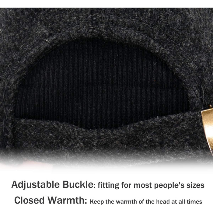 Зимові шапки Gisdanchz 7-7 1/2 з відкидними навушниками, унісекс для роботи та спорту на відкритому повітрі (Чорний)