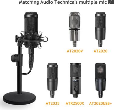 Підставка для мікрофона AT2020 з поп-фільтром та вітрозахистом для Audio Technica AT2020V AT2020USB+ AT2035 ATR2500X (Металева підставка для мікрофона AT2020)