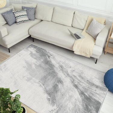 Vamcheer Rug Living Room Short Pile Modern - Bedroom Rug Fluffy, Washable Oriental Carpet, Large Rug for Study Room, Office, Super Soft, Anti-Slip, Light Grey 160x230 Light Grey 160x230 CM