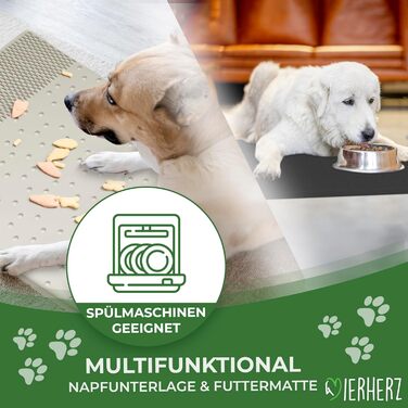 Підставка для миски для собак - непромокальна, нековзна, з високим бортиком - килимок для годування - універсальна - силіконова підставка для миски (чорна, велика) 55x40 см