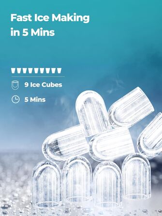 Портативна машина для льоду FOHERE – самоочисна, 14 кг/24 год, 2 розміри, компактний дизайн, 1 кнопка, інтелектуальні попередження, з лопаткою та кошиком для дому/бару/офісу/кемпінгу (зелена)