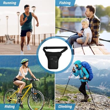 Чоловіча/Жіноча нагрудна сумка-чохол на ногу, валіза на стегно, чорна. Багато кишень, водонепроникна, для мотоцикла, походів, хайкінгу