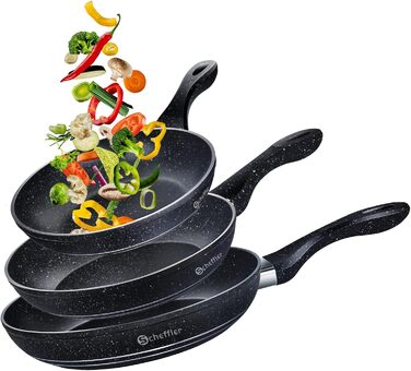 Scheffler Nonstick Fry Pan Set - 20/24/28cm - Compatible with All Cooktops