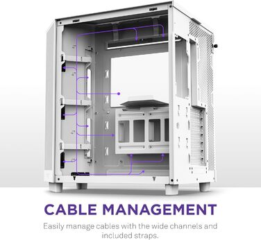 Корпус ПК NZXT H6 Flow RGB: компактний Mid-Tower з 3 вентиляторами, чорний/білий