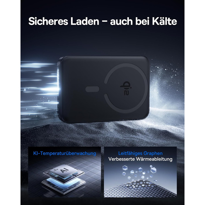 Power Bank Baseus EnerFill MagSafe 10000mAh з PD 22.5W та бездротовою зарядкою 15W (Qi2), чорний