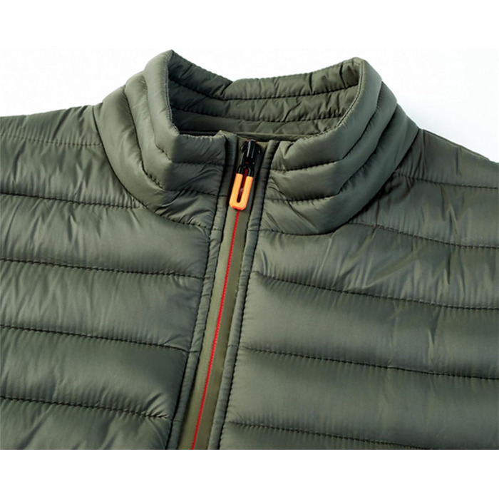 Чоловіча жилетка, утеплена, легка, тепла, для активного відпочинку, без рукавів, зимова, стегана, з коміром-стійкою, слім-силует (6XL, Оливковий (Army Green))