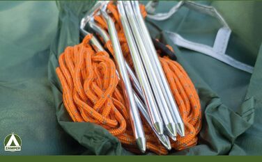 Тент Zamper Zelt-Plane 3x3m: водовідштовхуючий сонцезахисний тент для кемпінгу та відпочинку на природі (зелений)