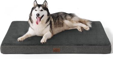 Ортопедичний лежак для собак BEDSURE - 61x41x8 см, з ефектом пам'яті, кучельна підстилка для собак, (120x74x10 см, темно-сірий)