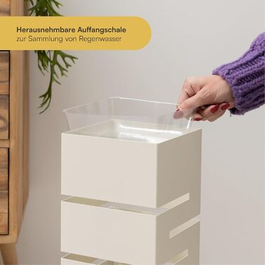 Підставка для парасольки Baroni Home з сучасним дизайном, чорна, 15,5x15x49 см. Метал, з гачками та знімним піддоном для води. Підходить для дому та офісу.