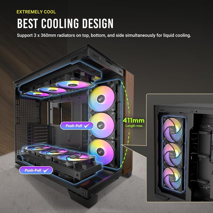 Корпус для ПК GEH Antec C8 Wood Full Tower чорного кольору
