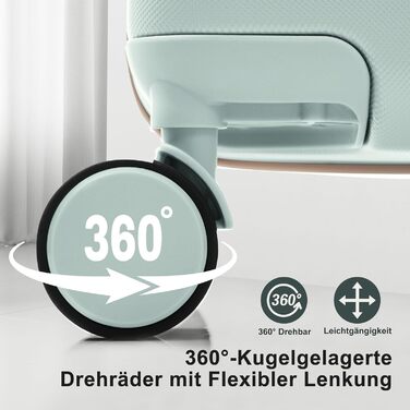 Набір валіз Merax Hartschalen 5-ти частинний: 3 валізи та 2 косметичні сумки, рожево-бежевий та хакі, з колесами