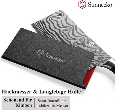 Японський ніж Sunnecko Santoku 17 см - професійний кухонний ніж для приготування їжі, універсальний ніж шеф-кухаря