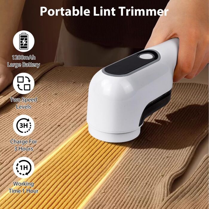 Електричний видалення ворсу HOTUT: 3 леза, LED-дисплей, 2 режими, для одягу, диванів, килимів