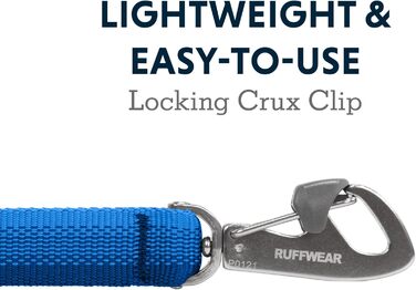 RUFFWEAR Front Lead, lightweight, 1.5 m, strong lead with padded handle and secure swivel Crux-Clip, compact, flat Tubelok webbing (Blue Pool, one size)