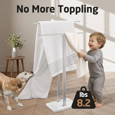 Підставка для рушників KES, стояча, з нержавіючої сталі, з мармуровою основою, 84 см, BTH217-2