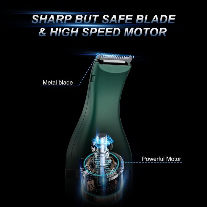 Триммер для собак Oneisall з подвійними лезами, 2 швидкості: для догляду за лапами, очима, вухами, обличчям та тілом (білий, зелений)