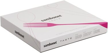 Sambonet 52553-81 Taste - 18/10 Stainless Steel Monoblock Dinnerware Set for 6 People, 24-Piece: 6 Forks, 6 Spoons, 6 Knives, 6 Teaspoons, Dishwasher Safe, Grey