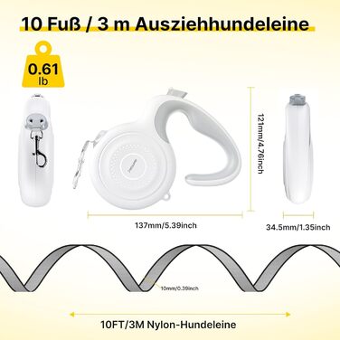 Рулетка для собак Active Brake - міцна повідка для середніх та великих собак до 60 кг (3M)