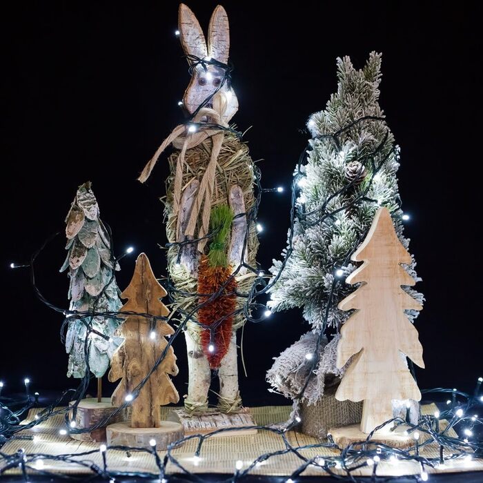 Льо́дова гірлянда LED WISD 23м, 200 LED, 12 режимів, димер, таймер, EU-штекер - декор для ялинки, балкона, кімнати, саду (білий, 1000 LED)