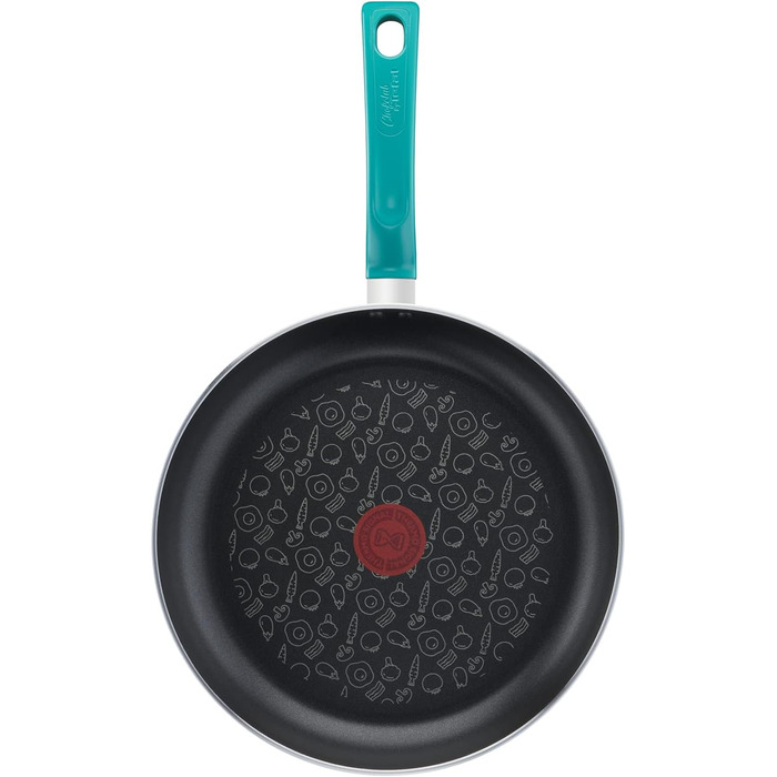 Сковорода Tefal Chefclub 28 см з антипригарним покриттям Titanium, індукційна, з індикатором нагріву Thermo-Signal, зелена