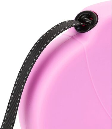 Рулетка для собак DDOXX - міцна, світловідбиваюча, рожева, до 20 кг, 5 м