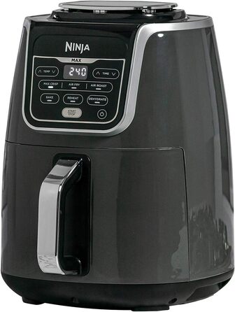 Фритюрниця Ninja AF160UK MAX, 5.2 л, 6-в-1, без олії, Air Fry, Max Crisp, для смаження, випікання, розігріву, дегідратації, сімейна, цифрова, приготування з заморожених продуктів, з антипригарним покриттям