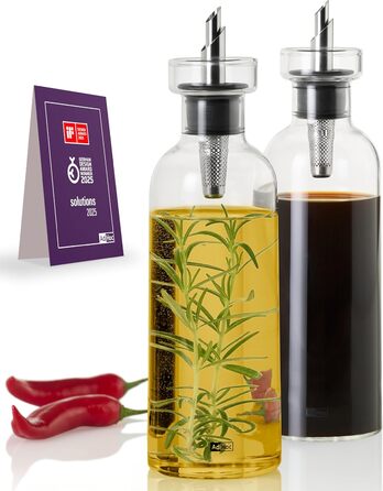 AdHoc BZ82 набір скляних дозаторів для олії та оцту AromaPour, оливкова пляшка з нержавіючим носиком, герметична, 500 мл, для олії, оцту та гарбузової олії