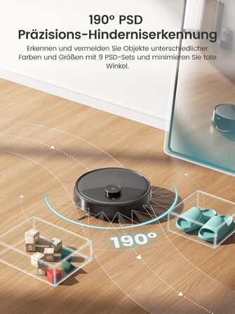 Робот-пилосос LEFANT M210P: потужність 2200Pa, Wi-Fi, Bluetooth, керування через додаток, 6 режимів, автоматична зарядка, для твердих підлог та шерсті тварин