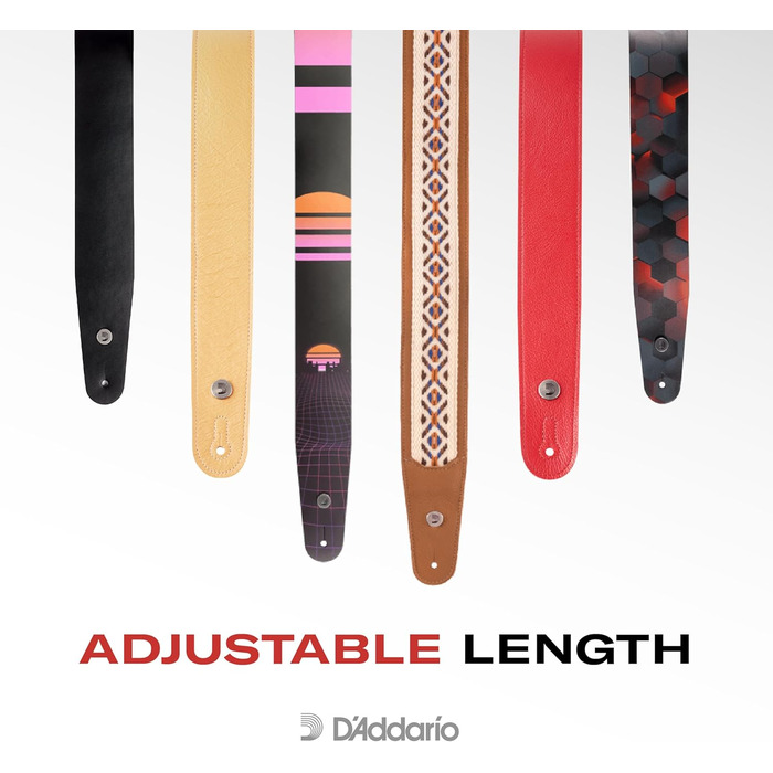 Гітарний ремінь D'Addario Planet Lock для акустичної та електрогітари, чорний сатиновий (рік випуску Jh)