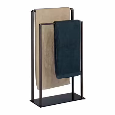 Relaxdays freestanding towel rack with 2 bars