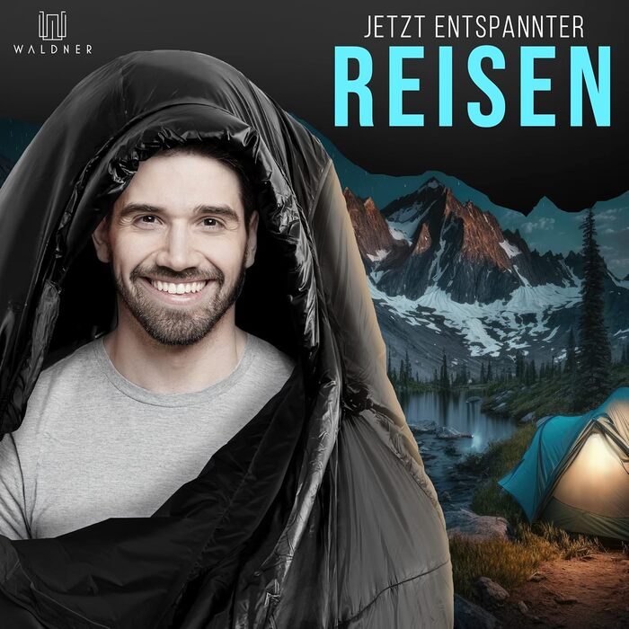 Спальний мішок WALDNER Daunenschlafsack Ultraleicht - ультралегкий, 4 сезони, 800г пуху, 600FP, для кемпінгу та відпочинку на природі (до 200см)