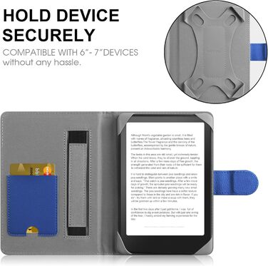 Чохол для електронного читача 6-7 дюймів: Pocketbook, Tolino, Sony, Kindle, Kobo. Захисний чохол з екошкіри, зелений (блакитний)