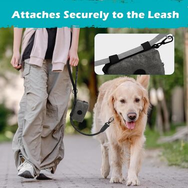 Диспенсер для збору відходів тварин PetBonus: водонепроникний контейнер для собачих екскрементів з 15 пакетиками (сірий)