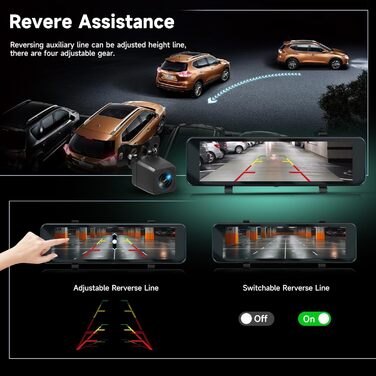 Дзеркало заднього виду з відеореєстратором Hodozzy 4K+1080P, GPS, ADAS, BSD, Wi-Fi, 10.88