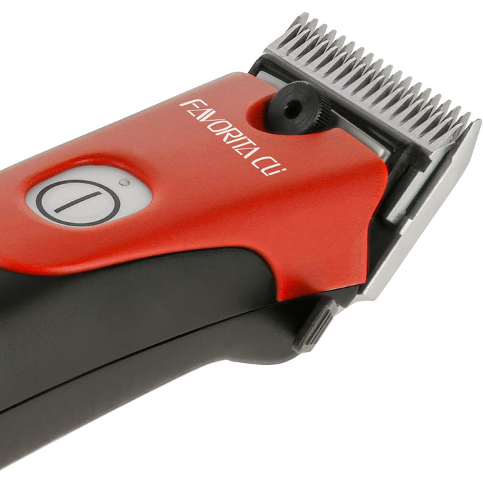 Машинка для стрижки собак та коней Aesculap Favorita CLi акумуляторна (червона) з набором гребінців | Професійна ергономічна машинка | LED-дисплей | Тімострижка для собак та коней