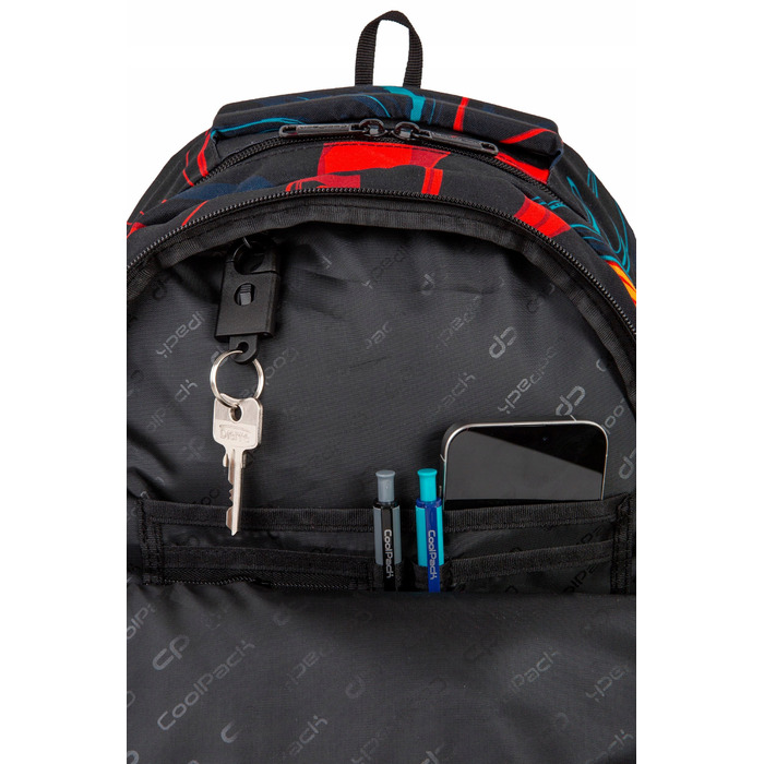 Багатовідсіковий шкільний рюкзак CoolPack, чорний/багатоколірний, 23 л