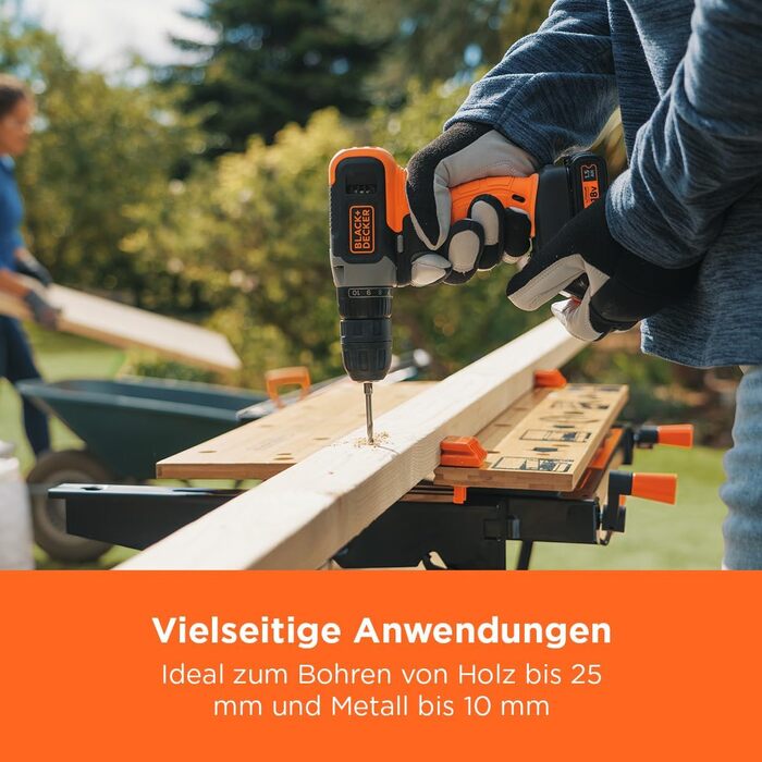 Акумуляторний дриль-шуруповерт BLACK+DECKER BCD001C1-QW (18V, 1.5 Ah, 10 мм) з акумулятором та зарядним пристроєм
