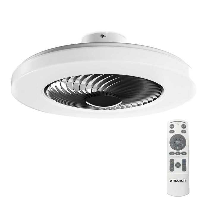 Стельовий вентилятор Noaton Triton 12050B з LED підсвіткою, диммер, 3 режими кольору, пульт, таймер, Ø50 см (чорний)