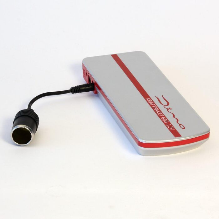 Портативний пусковий пристрій Dino KRAFTPAKET 12V-600A: для авто, мотоциклів та човнів. Підтримка різних типів акумуляторів (свинцево-кислотні, GEL, EFB, AGM). Ємність 66.6Wh, 18000mAh.