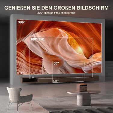 Проектор VOPLLS Mini Beamer 4K 1080P Full HD з автофокусом, корекцією трапеції, WiFi6, Bluetooth, 23000L/29000L для дому та мобільного використання