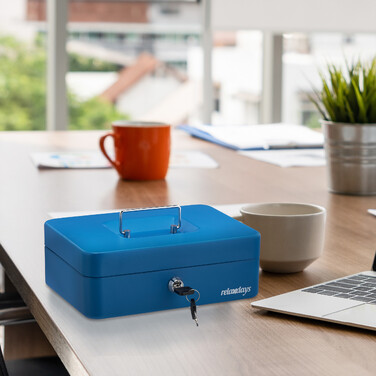 Relaxdays Blue Money Box Euro Coin Sorter