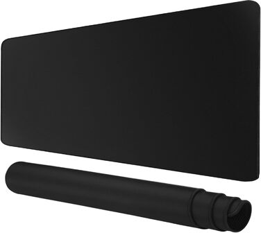 Великий килимок для столу 800x400 мм, геймінговий килимок для миші з прошитими краями, неслизьке покриття, килимок для клавіатури та миші Black & White Abstraction (Чорний, 1000L x 500B мм)