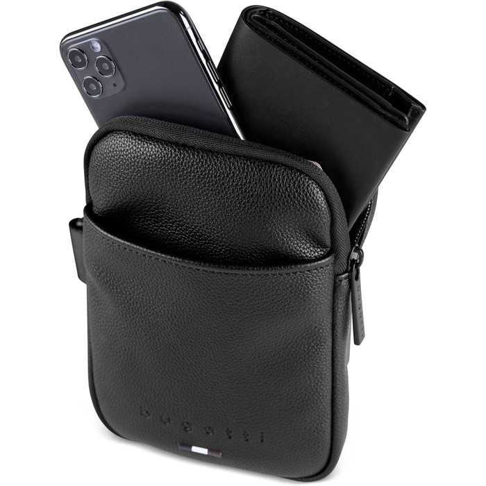 Bugatti Rico Mini Crossbody: Сумка на плечі з екошкіри, чорна