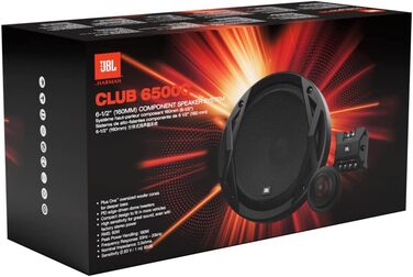 Автомобільна акустика JBL Club 6500C, 180 Вт, 2-смугові компонентні динаміки 16 см, шовкові твітери, кросовери, чорні