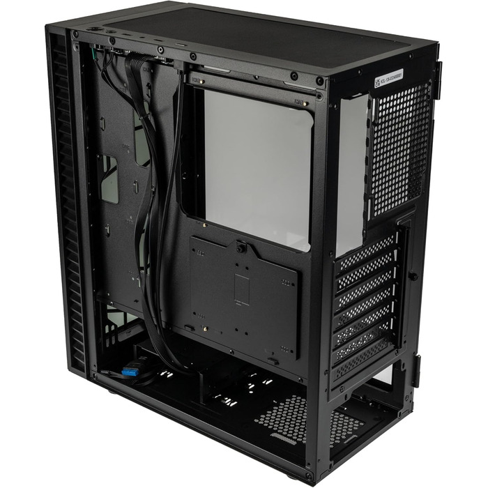 Корпус ПК Kolink Observatory HF Glass Core – Чорний, ATX Midi-Tower з скляною передньою панеллю та бічною панеллю, покращений повітряний потік, підтримка радіатора 420 мм, зручна кабель-менеджмент
