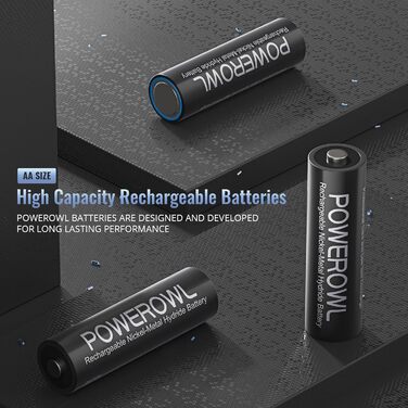 Зарядний пристрій Powerowl для акумуляторів AA 2800mAh, 8 штук: універсальна зарядка для акумуляторів NI-MH AA AAA